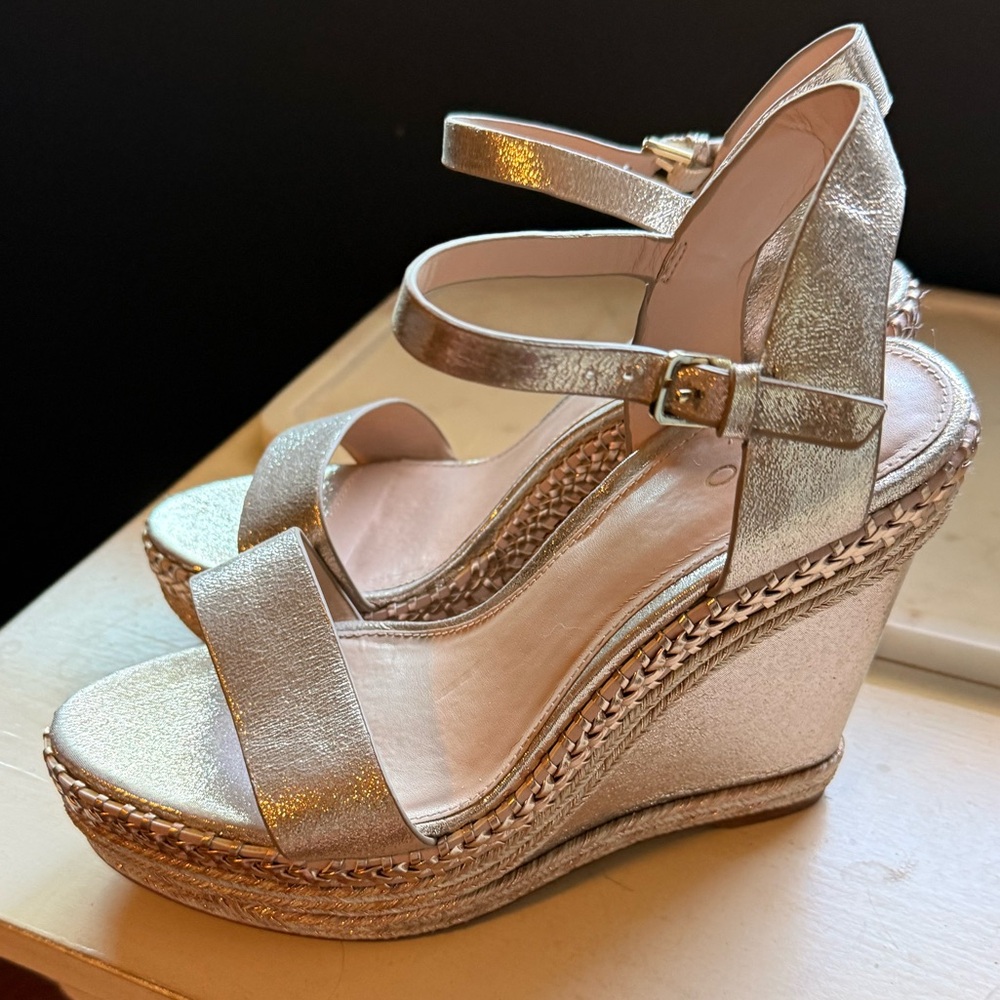 Aldo Shimmering Gold Wedge Sandals